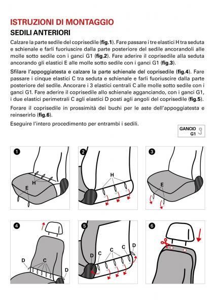 Cora Custom front seat covers JEEP Renegade 14>/Compass 17>, DACIA D