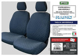 Fundas de asiento delantero Cora Rapid, tamaño universal, tejido de algodón acolchado, azul fuerza aérea