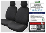 Fundas de asiento delantero Cora Rapid, tamaño universal, tejido de algodón acolchado, color antracita