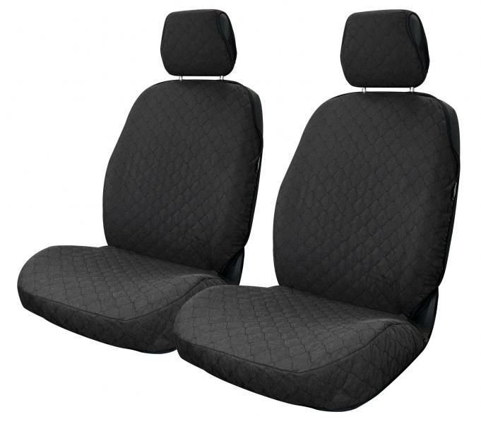 Cora Rapid Vordersitzbezüge, Universalgröße, gesteppter Baumwollstoff, Anthrazit