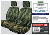 Fundas de asiento delantero Cora Rapid, tamaño universal, tejido de poliéster acolchado, camuflaje