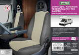 Fundas de asientos delanteros Cora para furgoneta/camper Ducato X244 (2002-2006) Ron Crema