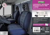 Fundas de asientos delanteros para furgoneta/camper Ducato X230 (1994-2002) Escocia Avio Cora