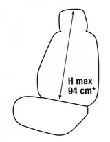 Cora Sporty front seat covers, one size, black/electric blue fabric