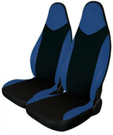 Cora Sporty front seat covers, one size, black/electric blue fabric