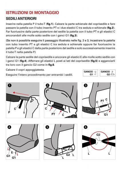 Cora Coprisedili anteriori Espresso Restyle tg. speciale tessuto misto cotone trapuntato avio/nero