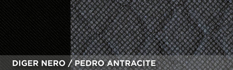 Cora Espresso Restyle front seat covers, special size, quilted cotton blend fabric, anthracite/black