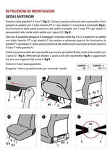 Fundas de asiento delantero Cora Fast&amp;Smart, tamaño mediano, tela de mezcla de algodón azul militar/negro