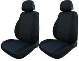 Fundas de asiento delantero Cora Fast&amp;Smart, tamaño mediano, tela de mezcla de algodón azul militar/negro