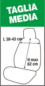 Cora Coprisedili anteriori Fast&Smart tg. media tessuto misto cotone antracite/nero