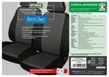 Fundas de asiento delantero Cora Fast&amp;Smart, tamaño mediano, tejido de mezcla de algodón antracita/negro
