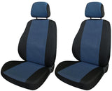 Fundas de asiento delantero Cora Fast&amp;Smart, tamaño mediano, tela de mezcla de algodón azul militar/negro