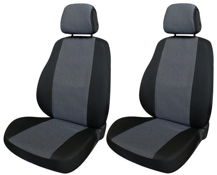 Cora Fast&amp;Smart front seat covers, medium size, anthracite/black cotton blend fabric