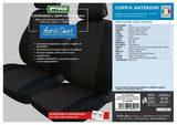 Fundas de asientos delanteros Cora Fast&amp;Smart, tamaño grande, tejido de mezcla de algodón antracita/negro