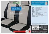 Fundas de asiento delantero Cora Fast&amp;Smart, tamaño grande, tejido de mezcla de algodón gris/negro