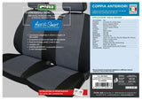 Cora Fast&amp;Smart front seat covers, large size, anthracite/black cotton blend fabric