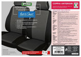 Fundas de asientos delanteros Cora Fast&amp;Smart, tamaño especial, tejido de mezcla de algodón antracita/negro