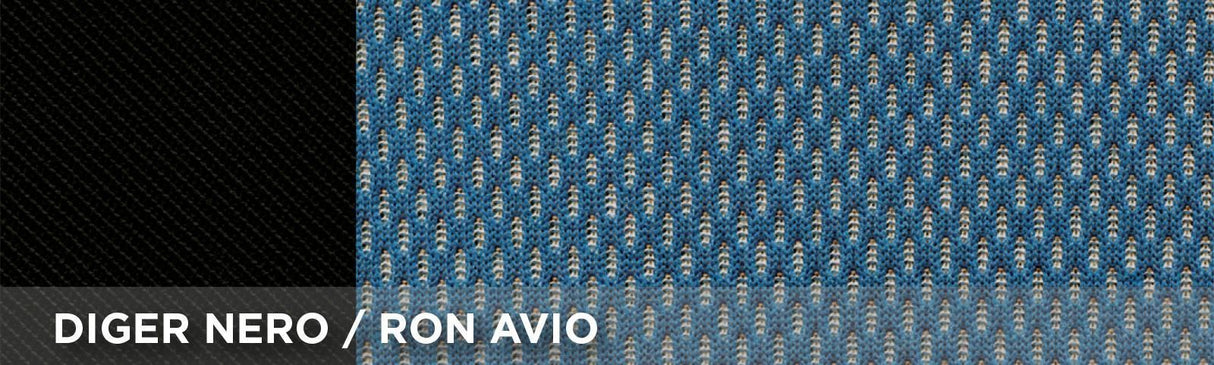 Fundas de asiento delantero Cora Fast&amp;Smart, tamaño especial, tejido de mezcla de algodón azul militar y negro