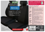 Fundas de asientos delanteros Cora Fast&amp;Smart, tamaño especial, tejido de mezcla de algodón antracita/negro