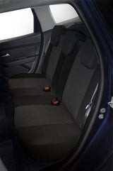 Serie completa de fundas de asiento Cora Fast&amp;Smart, tamaño mediano, tejido de mezcla de algodón antracita/negro
