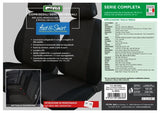 Serie completa de fundas de asiento Cora Fast&amp;Smart, tamaño mediano, tejido de mezcla de algodón antracita/negro