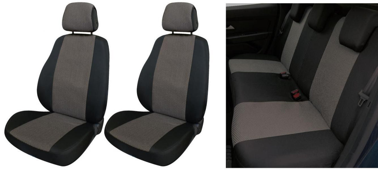 Cora Complete series of Fast&amp;Smart seat covers, medium size, black/white cotton blend fabric