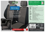 Serie completa de fundas de asiento Cora Fast&amp;Smart, tamaño mediano, tejido de mezcla de algodón blanco y negro