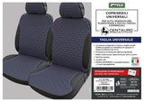 Fundas para asientos delanteros Cora Centauro, tamaño universal, tejido de mezcla de algodón acolchado, azul fuerza aérea/negro