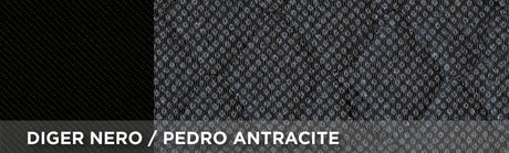 Cora Coprisedili anteriori Centauro tg. universale tessuto misto cotone trapuntato antracite/nero