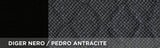 Fundas para asientos delanteros Cora Centauro, tamaño universal, tejido de mezcla de algodón acolchado, color antracita/negro