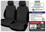 Fundas para asientos delanteros Cora Centauro, tamaño universal, tejido de mezcla de algodón acolchado, color antracita/negro