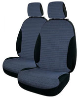 Cora Centauro front seat covers, universal size, air force blue striped cotton blend fabric