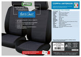 Fundas de asientos delanteros Cora Fast&amp;Smart, tamaño grande, tejido de mezcla de algodón antracita/negro