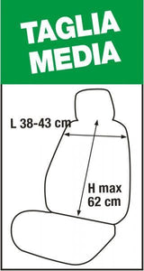 Cora Fast&amp;Smart Vordersitzbezüge, mittlere Größe, bleifarben, Baumwoll-Polyester-Mischgewebe.