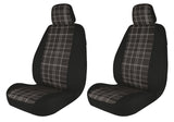 Fundas de asientos delanteros Cora Fast&amp;Smart, tamaño especial, tejido de mezcla de algodón color plomo