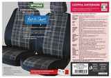 Fundas de asiento delantero Cora Fast&amp;Smart, tamaño especial, tela de mezcla de algodón azul marino/azul fuerza aérea