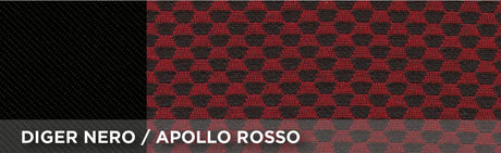 Cora Fast&amp;Smart front seat covers, large size, red/black cotton blend fabric