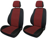 Fundas de asientos delanteros Cora Fast&amp;Smart, tamaño especial, tejido de mezcla de algodón rojo y negro