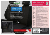 Cora Serie completa de fundas de asiento Fast&amp;Smart, tamaño especial, tejido mezcla de algodón antracita/negro