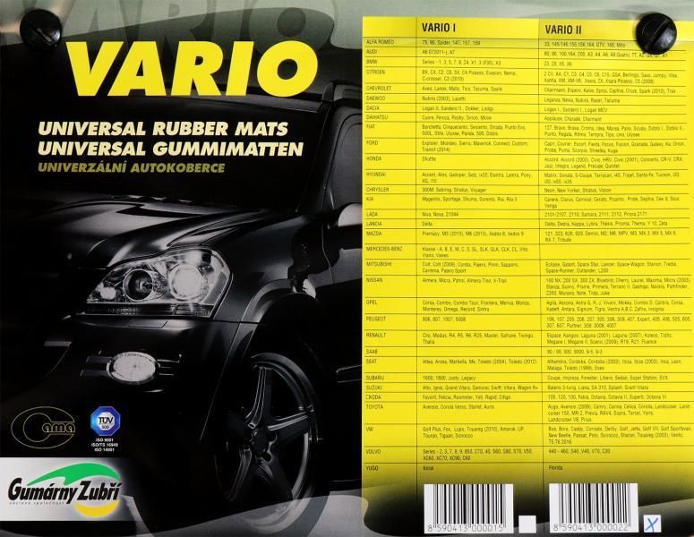 Cora Set mit 4 Vario-Gummimatten, Größe 2