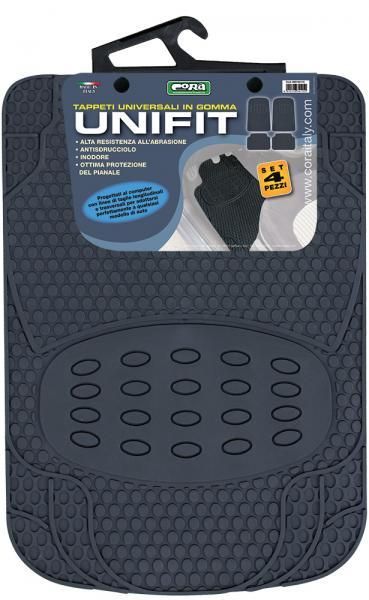 Cora Set 4 tappeti gomma universali Unifit