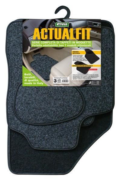 Cora Set 4 tappeti moquette Actualfit grigio modello 3