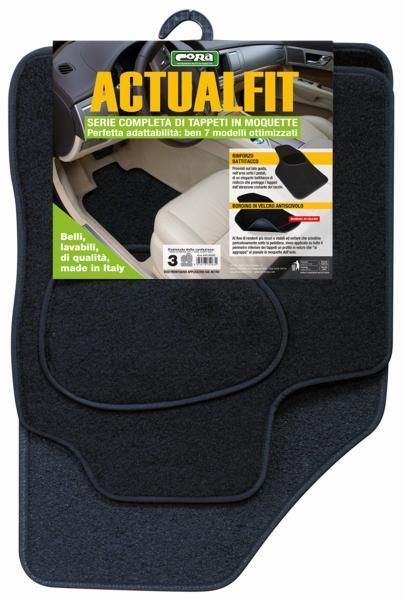 Cora Set 4 tappeti moquette Actualfit nero modello 3