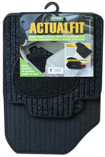 Cora Set mit 4 Actualfit Rippenteppichen, Anthrazit, Modell 7
