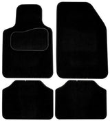 Juego de 4 alfombras Cora de terciopelo negro platino, modelo 5