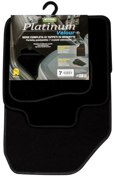 Cora Set of 4 Platinum Velour Black Carpets Model 7