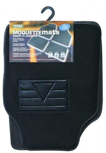 Cora Set of 4 Black Carpet Mats Model A