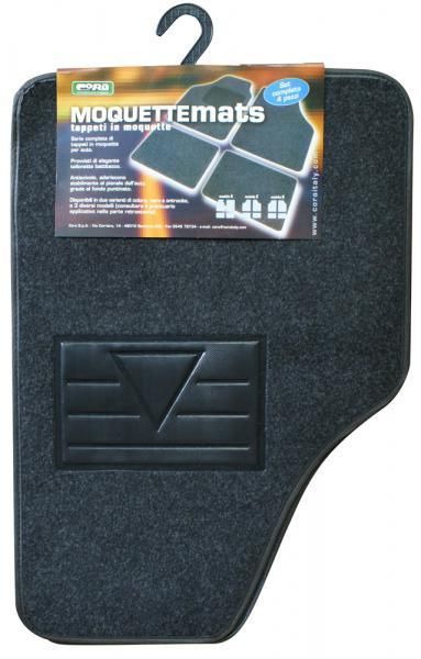 Cora Set 4 tappeti moquette Moquettemats antracite modello C