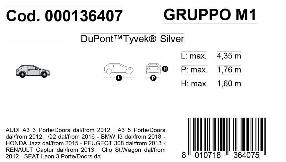 Cora Copriauto Topcover Silver modello M1