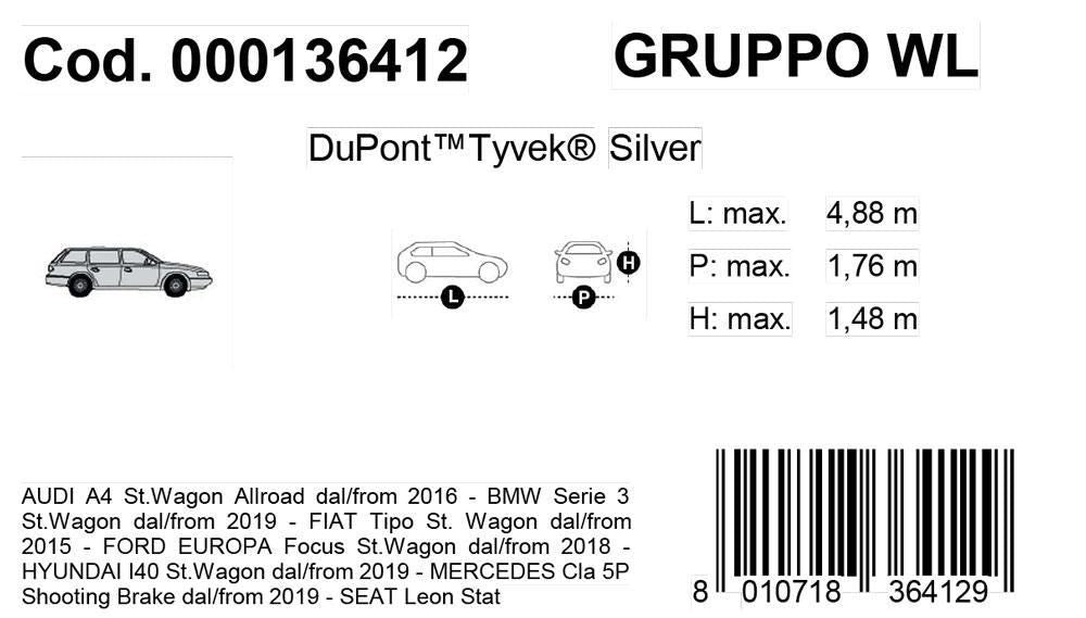 Cora Topcover Silver Car Cover Model WL